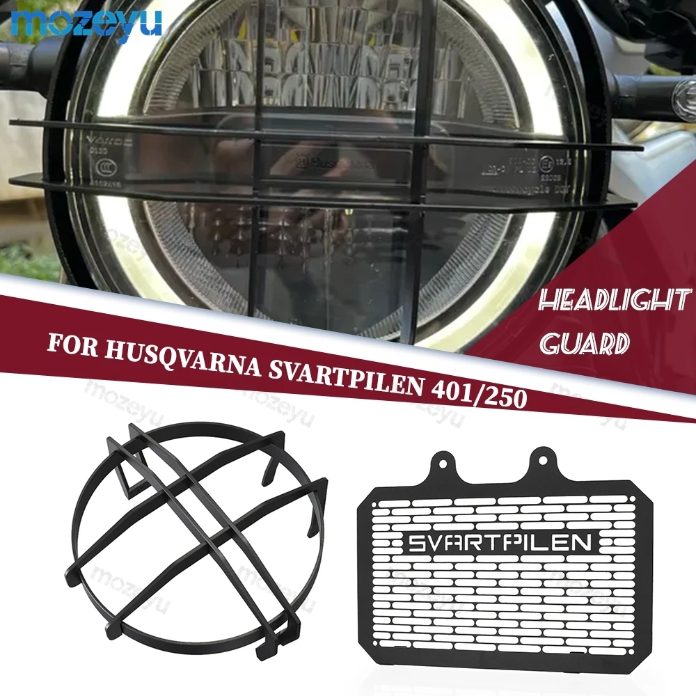 

For Husqvarna Svartpilen 250 401 2017-2022 2023 Motorcycle Headlight Guard Protector Radiator Guard Head Light Cover Protection