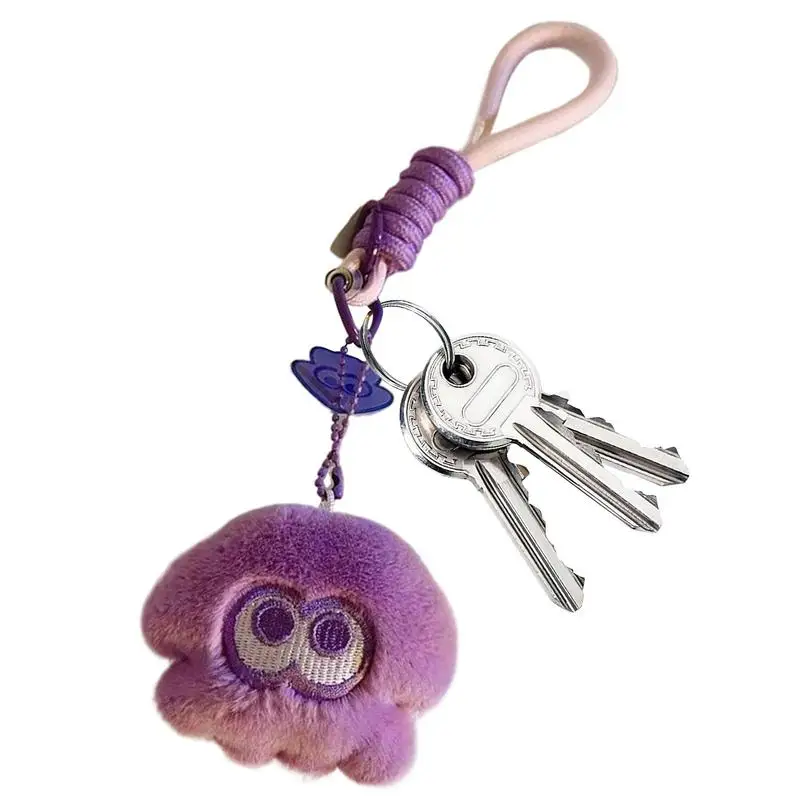 For Refer To Description  Car Key Chain For Women Little Squid Shape Pendant Charm Backpack Charm Portable Car Keychain For