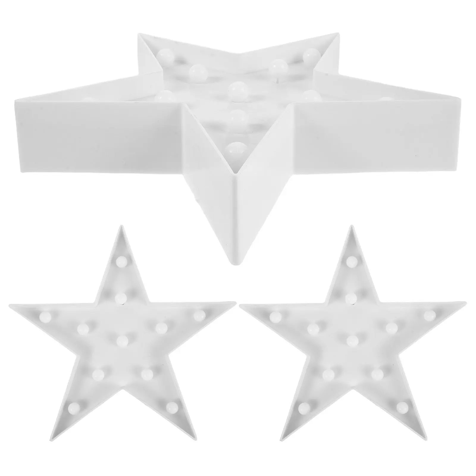 3Pcs Star Shaped Lamp Battery Operated Warm White LED Star Lights for Nursery Room Bedroom Table Shelf Holiday Decor