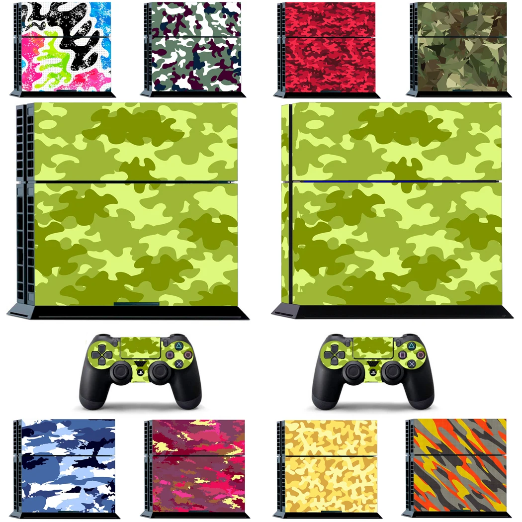 جلد الفينيل لسوني PS4 ، التمويه ، بلاي ستيشن 4 ، جلود وحدة التحكم ، 2 ، ملصق