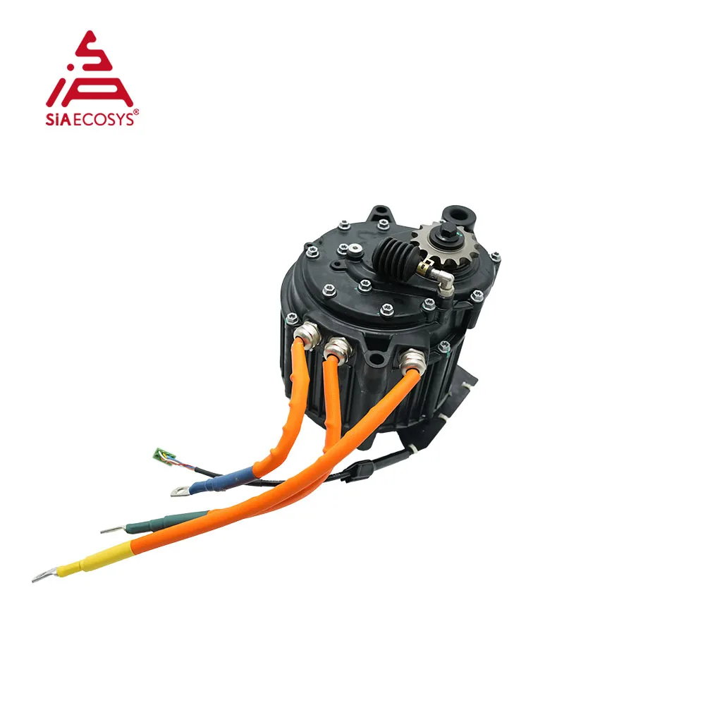QSMOTOR J155A-36 PMSM Hairpin Motor 72V 5000W Encoder Mid Drive Motor with Gearbox for Electric Dirtbike