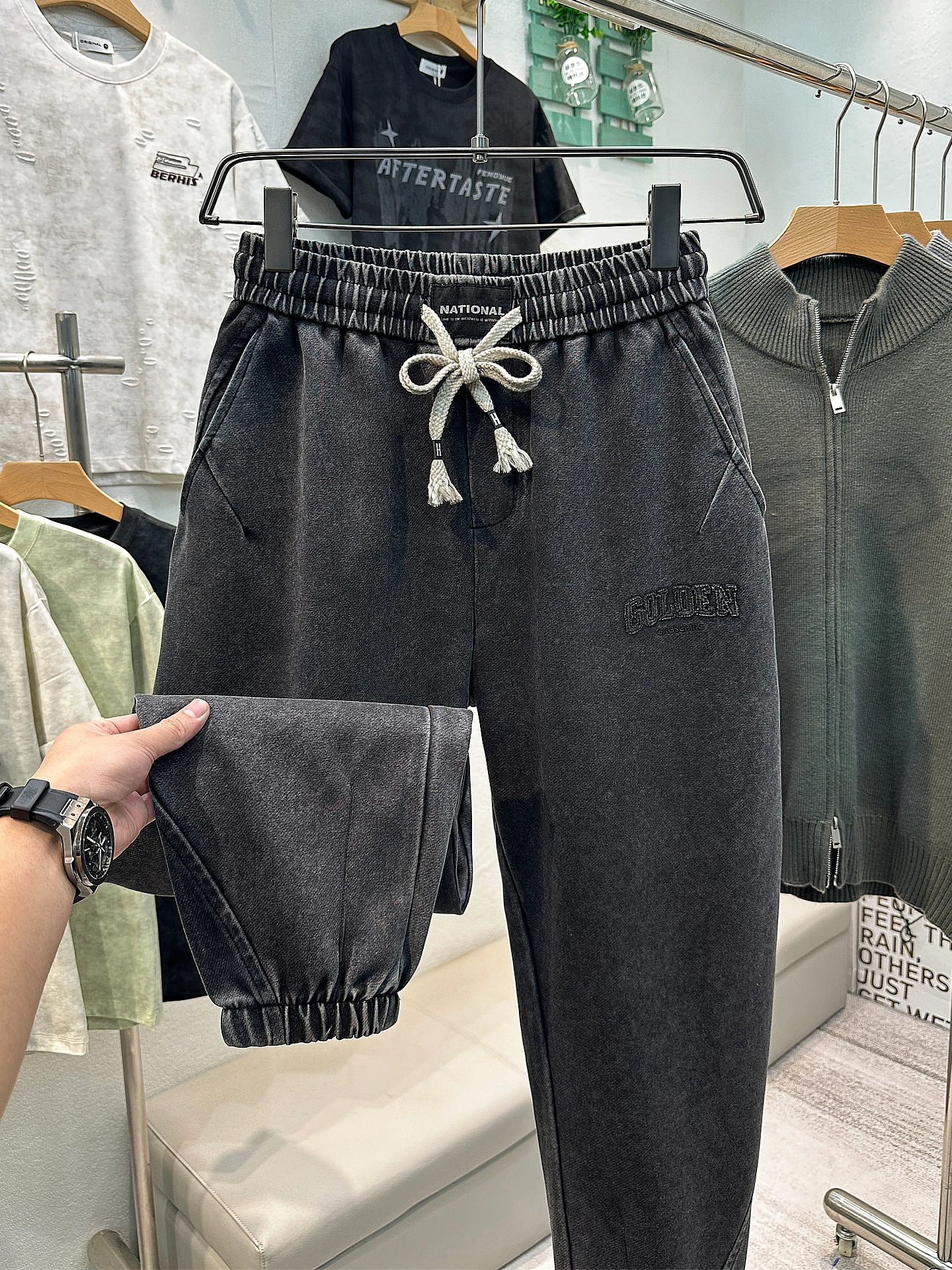 

Waed Harajuku Sle Casual Sweatpants Autumn Winter Faion Brand Loose Fit American Blade Pants Cuffed Youthful Trend