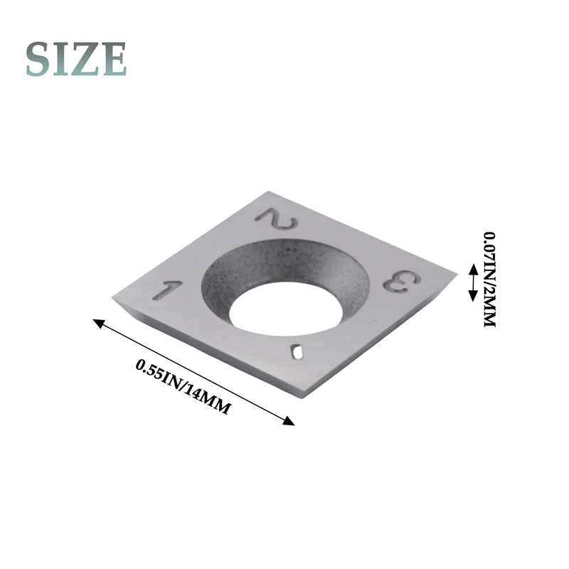 Y17A 10Pcs 14Mm Square Straight Carbide Cutter Insert With 10Pcs M610mm Screws For Wood Working Spiral/Helical Planer Cutter Hea