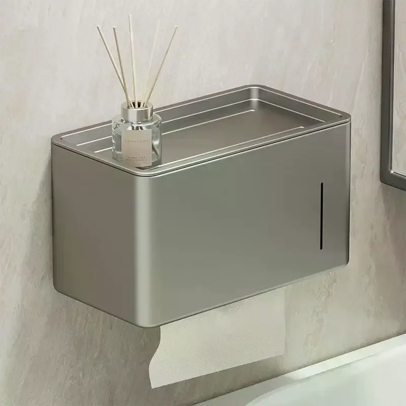 Toilet Paper Holder Wall Mounted No Drill Moisture Proof Rust Resistant for Bathroom Laundry Room Wet Areas