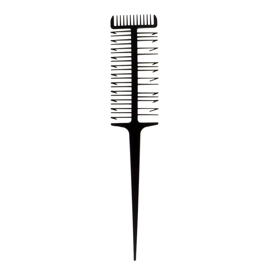 Plastic Hair Coloring Sectioning Weaving Highlighting Comb Black