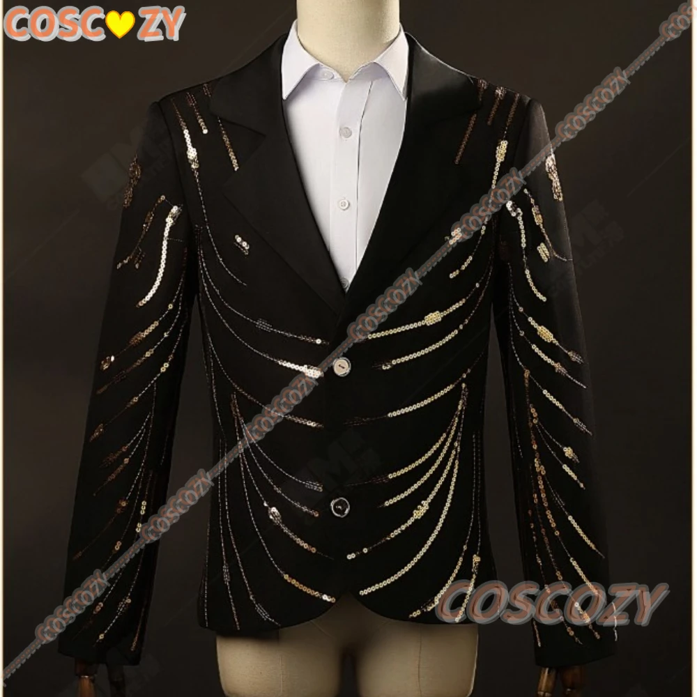 

Kpop Agent Black Coat Black Men Fashion Business Formal Occasion Grooms Wedding Party Prom Male Suit