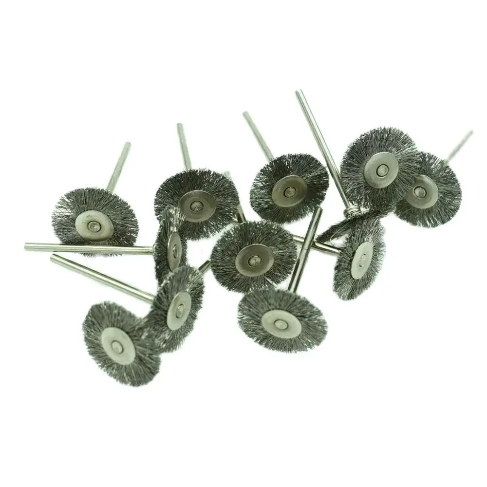 100pcs 22MM Steel Wire Wheel Brushes Metal Rust Removal Dremel Accessories  Shank 2.35MM