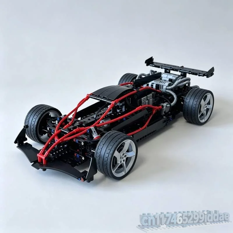 1066PCS Drag Racer High Performance Sports Car Model MOC Custom Puzzle Building Blocks Racing Vehicle DIY Creative Assembly Gift