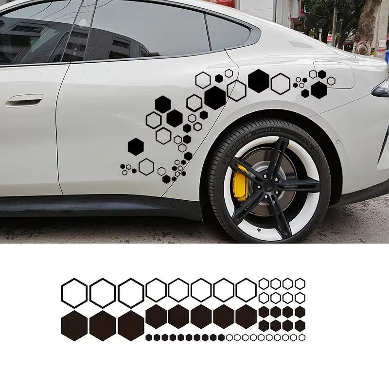 

Fun Honeycomb Pattern Stickers For Cars Motorcycle Decorative Stickers Car Window Rearview Mirror Decals