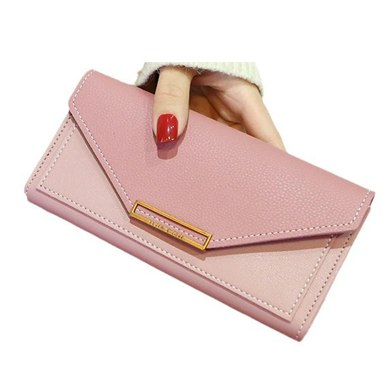 

Fashion Women's Wallet Long Clutch with Hasp Solid Color and Multi Card Holder Solid Color Purses for Women