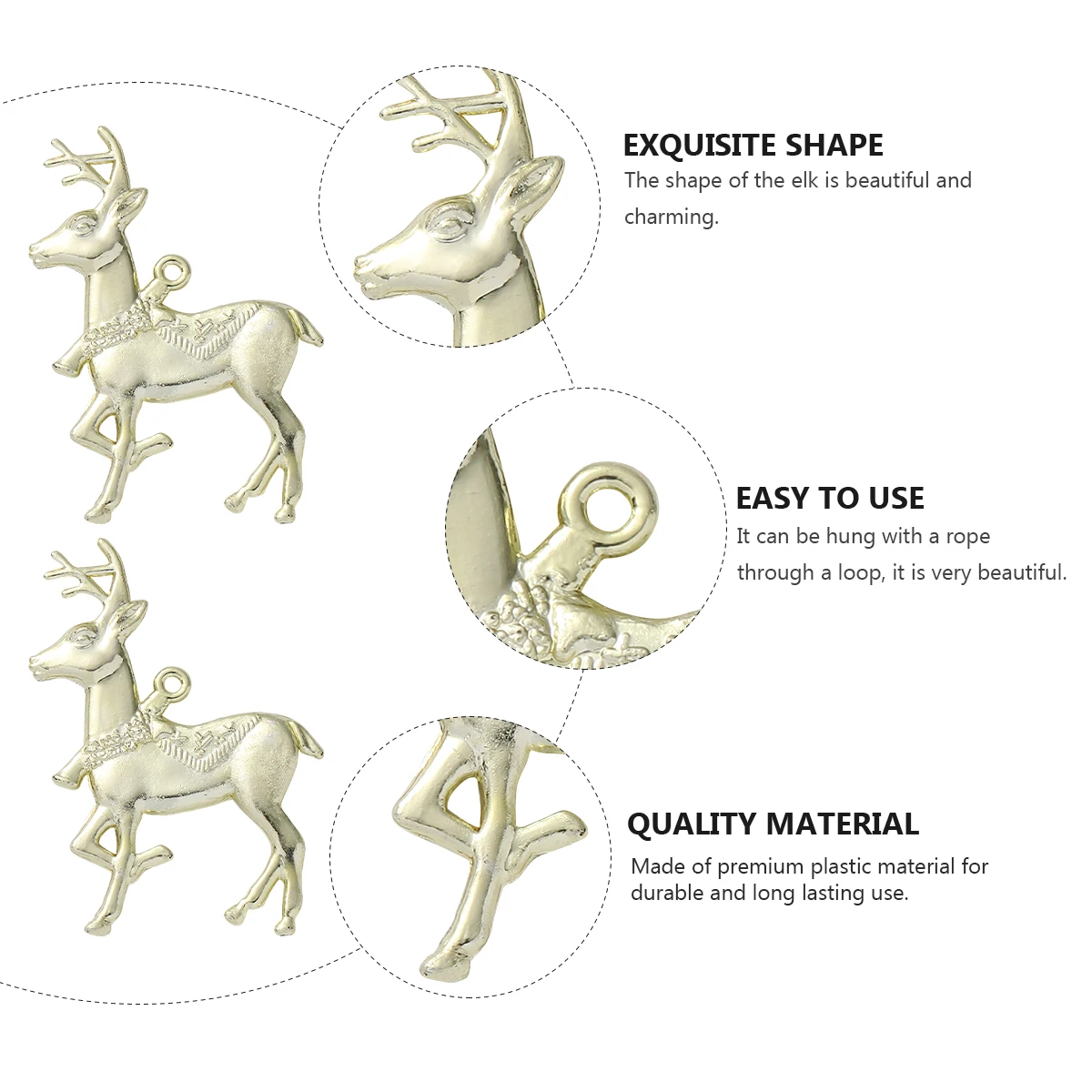 

30 Pcs Xmas Garland Golden Elk Hanger Home Decor Hanging Pendant Pendants Necklace Christmas Ornament Adornment
