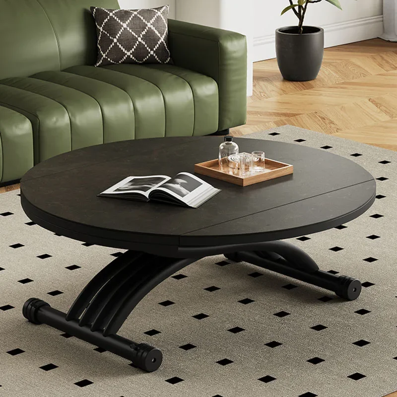 

Lifting Fold Coffee Tables Fashion Classic Simplicity Beauty Coffee Tables Round Black Vintage Stolik Kawowy Home Furniture