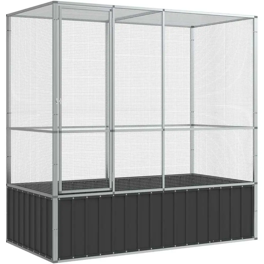 

Клетка для птиц — 82,9x42,1x83,5 из оцинкованной стали, просторная среда обитания попугаев с запирающейся дверью и сетчатой решеткой для внутреннего и наружного использования