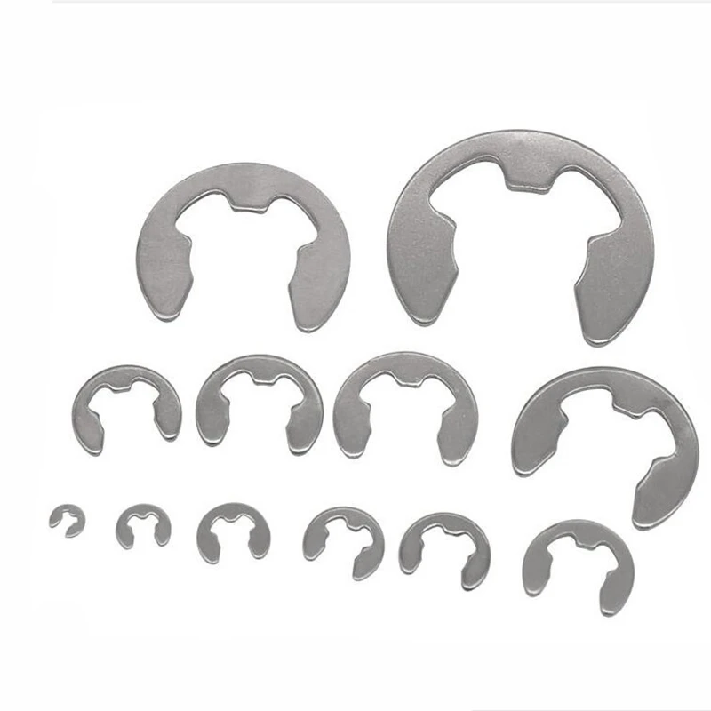 200Pcs GB896 M1.5 Om M10 1.5 2 3 4 5 6 7 8 9 10Mm Roestvrijstalen As externe Borgring E Clip Snap Borgring Wasmachine