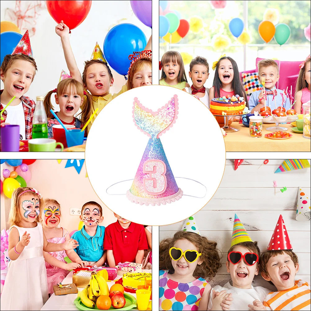 

1Pcs Sequined Mermaid Tail Materials Fashionable Accessory for Infant Birthday Celebrations Mermaid Party Hat