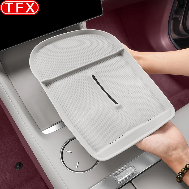 

For Xiaomi YU7 2025 2026 Car Wireless Charging Silicone Pad Central Control Panel Anti-Slip Cup Holder Slot Interior Accessories