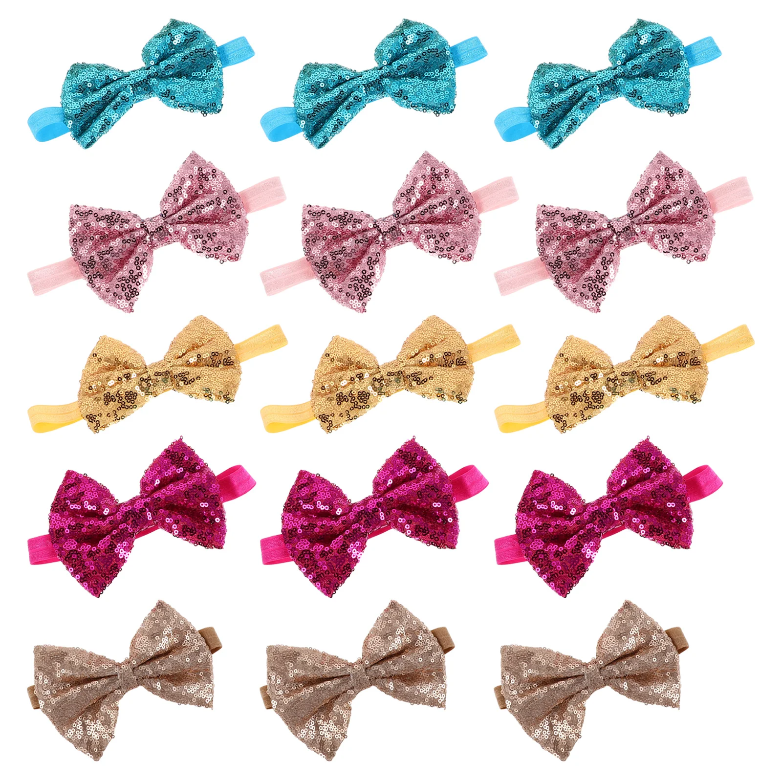 

15pcs Baby Girl Headb s Elastic Sequin Bow Hair Accessories for Newborn Toddler Photo Props Soft Comfortable Material