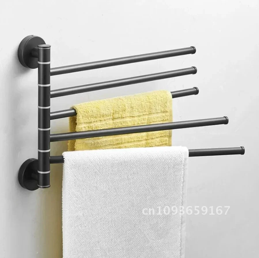 Towel Vintage Style Bathroom Revolve Towel Bar Wall Copper Holder Four Bath Tiers Rack Mounted