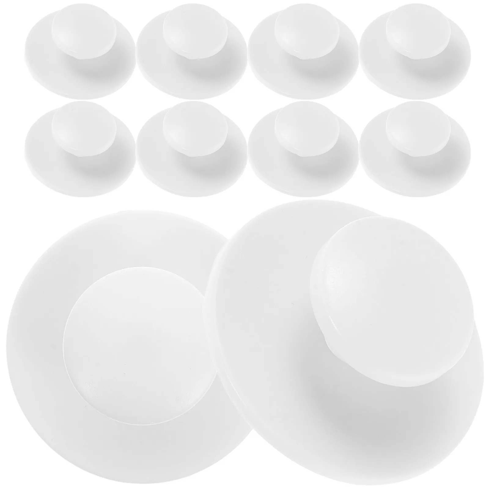 10Pcs Round Self Adhesive Cabinet Door Pulls Modern Minimalist Glass Wardrobe Kitchen Drawer Handles Easy Install Peel Stick