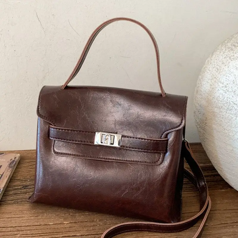 

Faionable Platinum Women's Handbag Retro Sle oulder Bag Urban Simple Design Daily Use Medium Size Polyester Material