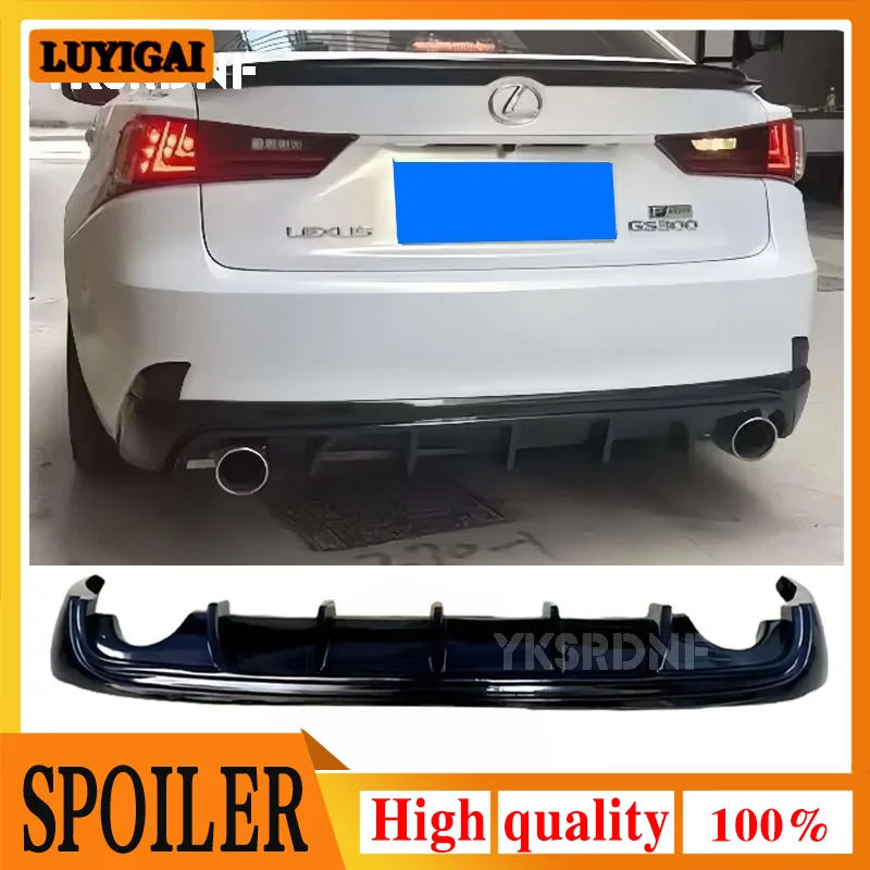 Für Lexus IS250 IS350 IS200T 2014-2016 Hinten Lip IS Diffusor Spoiler ABS Kunststoff Material Glanz Schwarz Carbon Look auto Teile
