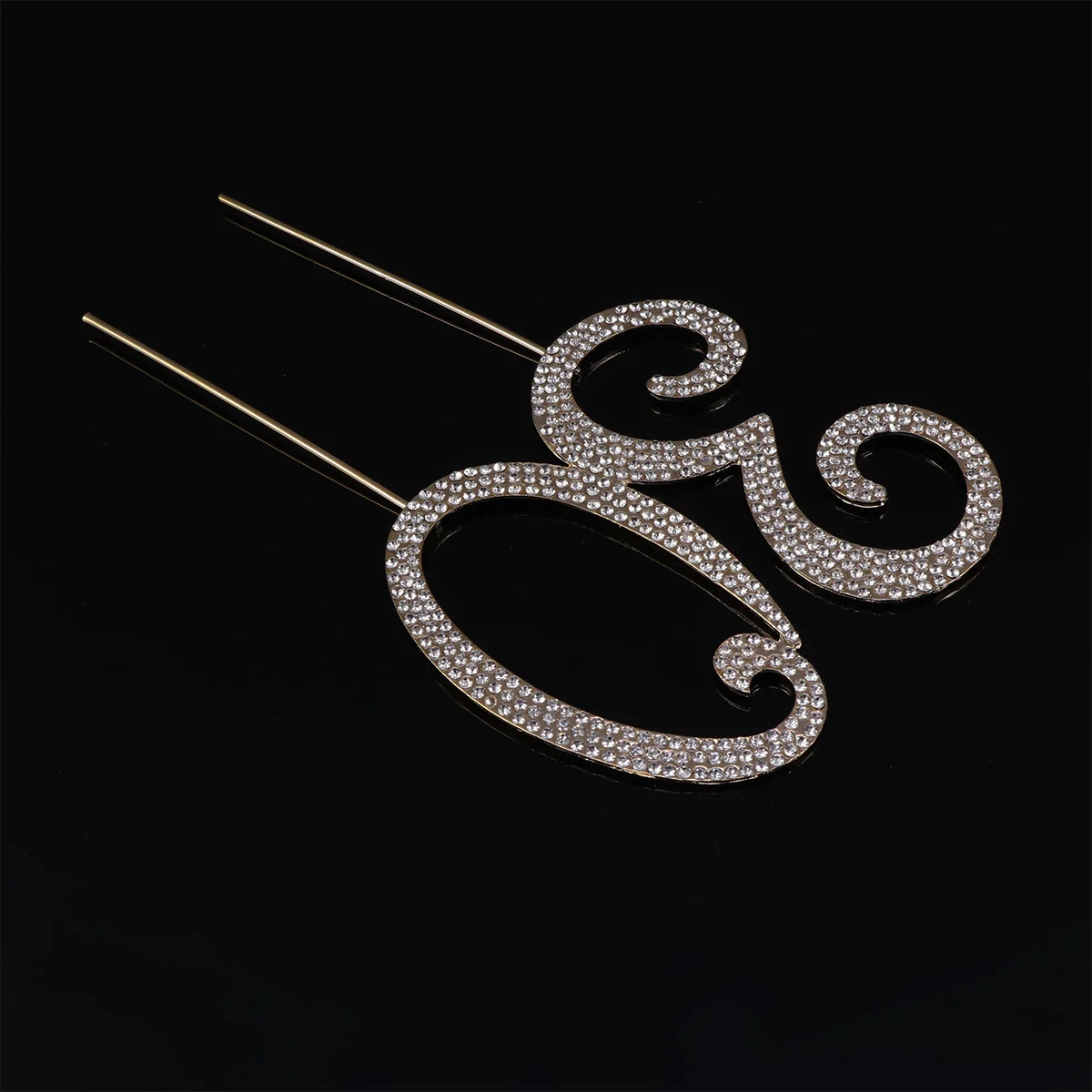 

Birthday Cake Topper Crystal Rhinestone Alloy Glitter Decorative Cake Topper Party Supplies Golden Reusable