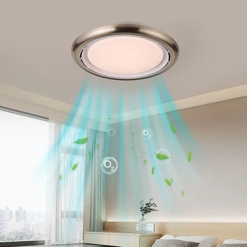 Hidden type Ceiling Fan Light Dining Eye-Caring Electric Fan Lamp Living RoomMinimalist Flush Mount with Quiet Ventilation