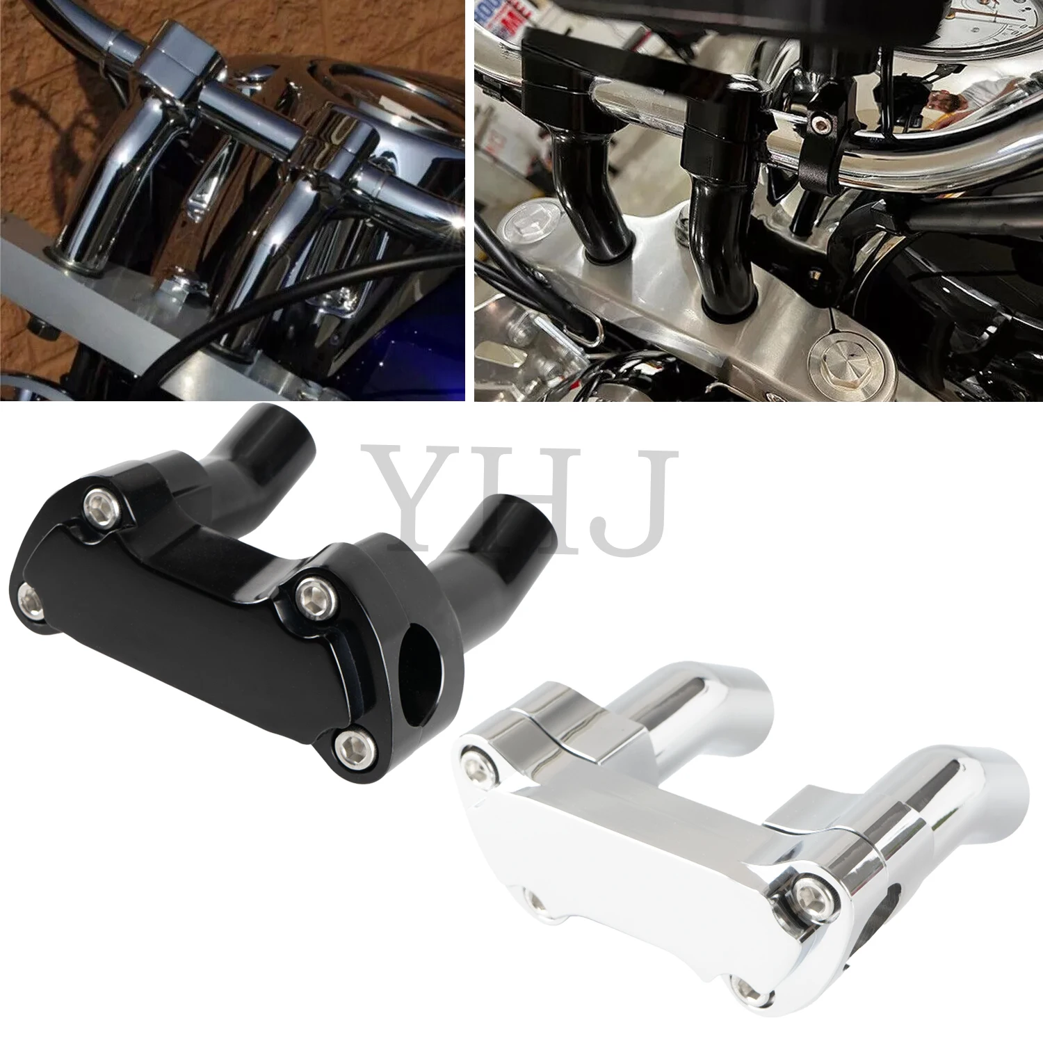 

3.5" Motorcycle Pullback Handlebar Riser Top Clamp For Harley Davidson Dyna Street bob Softail Sportster CNC Aluminum