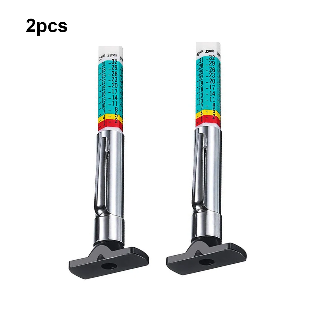 2 Pieces Car Tire Depth Gauge Tires Tester Tread Measuring Tool Shop