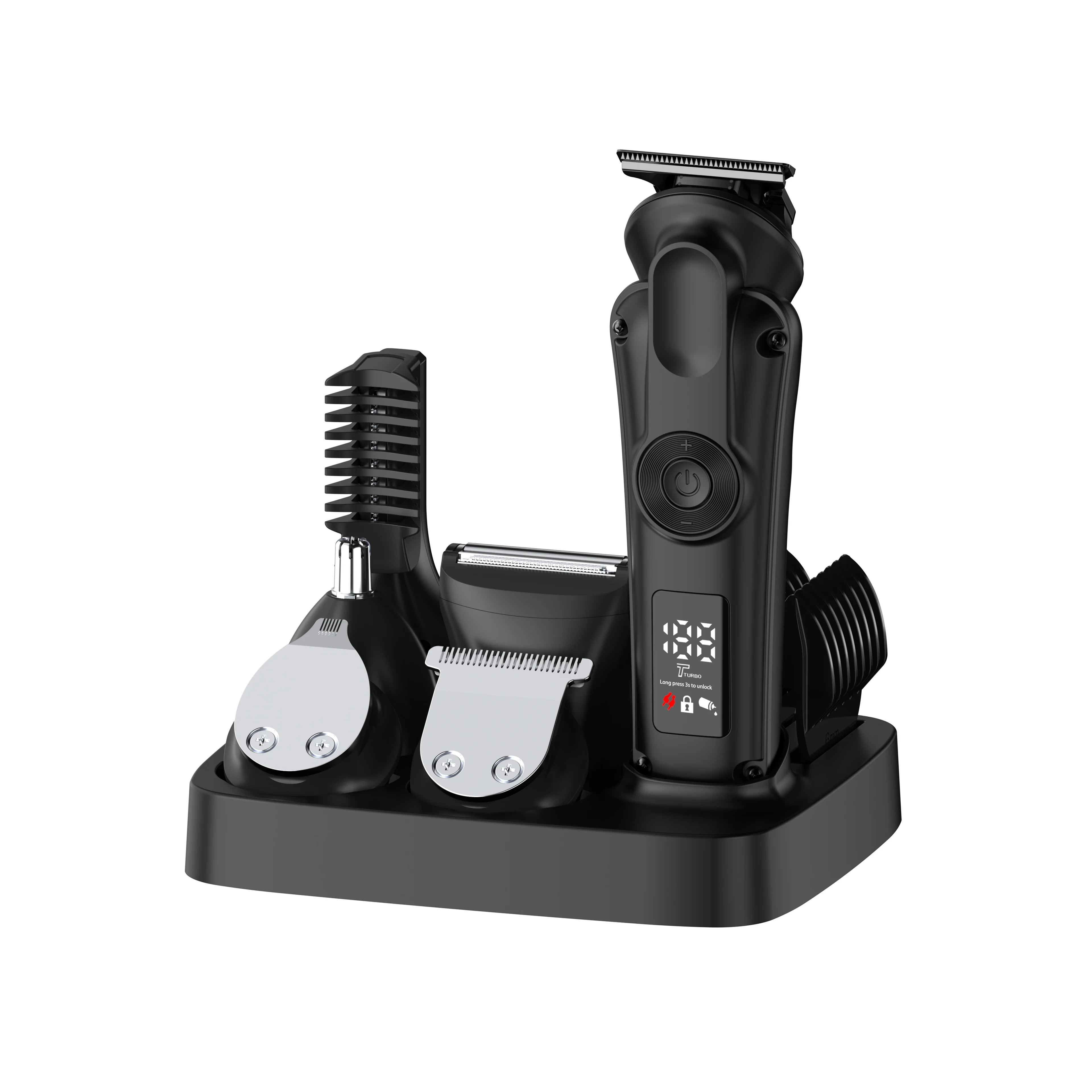 

Многофункциональный триммер для волос 6 в 1: ЖК-дисплей, индикатор заряда батареи, блокировка для путешествий, 2 скорости, регулируемый, перезаряжаемый, портативный, для ухода за волосами