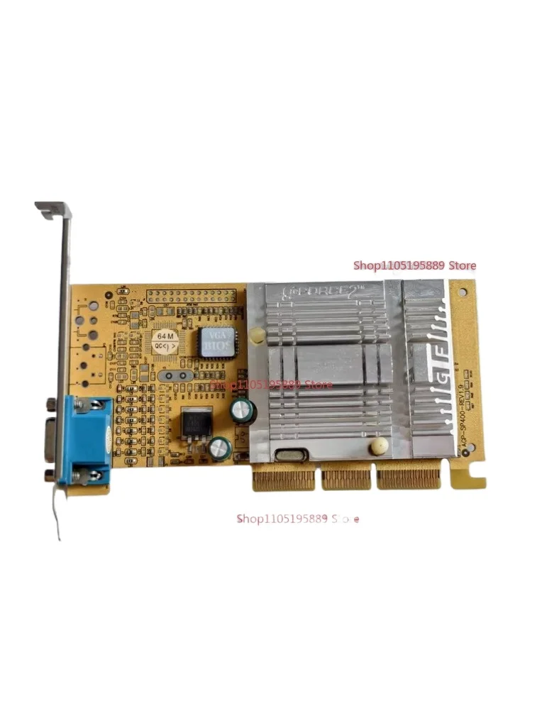 

For GF2-MX400 AGP Graphics Card 64MB Gold PCB Heat Sink Complete and Functional