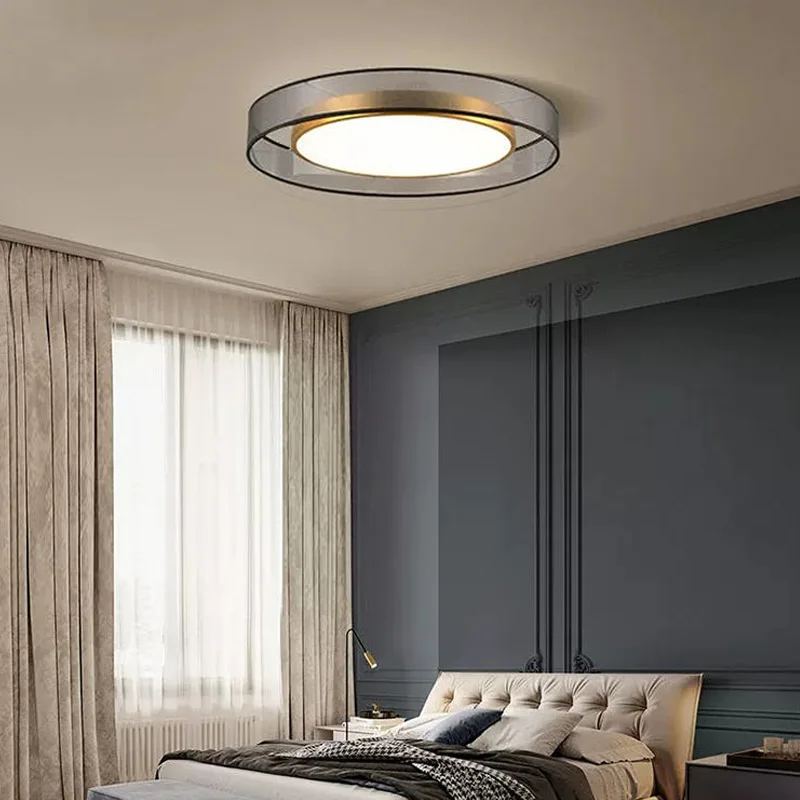 Nordic Modern Led Round Ceiling Lamp Living Room Decoration Fixtures Dimmable Bedroom Study Surface Chandelier Kitchen Lights