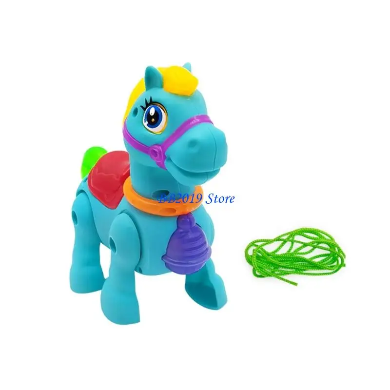 Q0KB Automatic Electric Horse Toy LED Music Random Color Portable for Kids Play