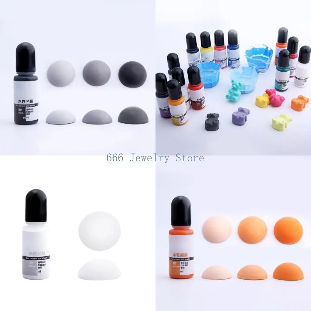 F2TD 12 Colors Water-soluble Pigment Red Yellow Green Blue Black Floor Tile Cement Pavement Paint Coloring for Gypsum