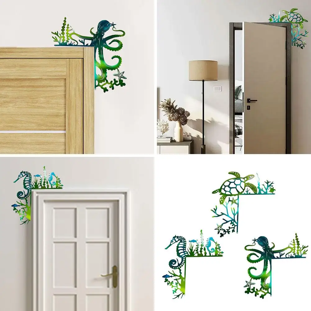 

Ocean Turtle Metal Door Frame Decoration Seahorse Natural Handmade Decor Anti-corrosion Material Moisture-proof Home K8X3