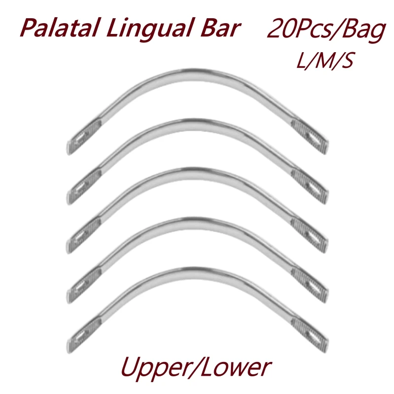 20Pcs/Bag Dental Lingual Palatal Bar Upper Lower Orthodontic Teeth Repair Material Braces Wires Stainless Steel L M S