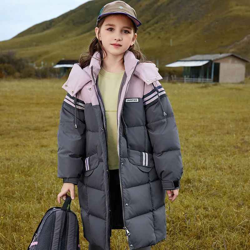 OLEKID 2025 Winter Down Jacket For Girls Thick Warm Long Teenage Girl Down Jacket Coat 6-14 Years Kids Girl Parka Outerwear
