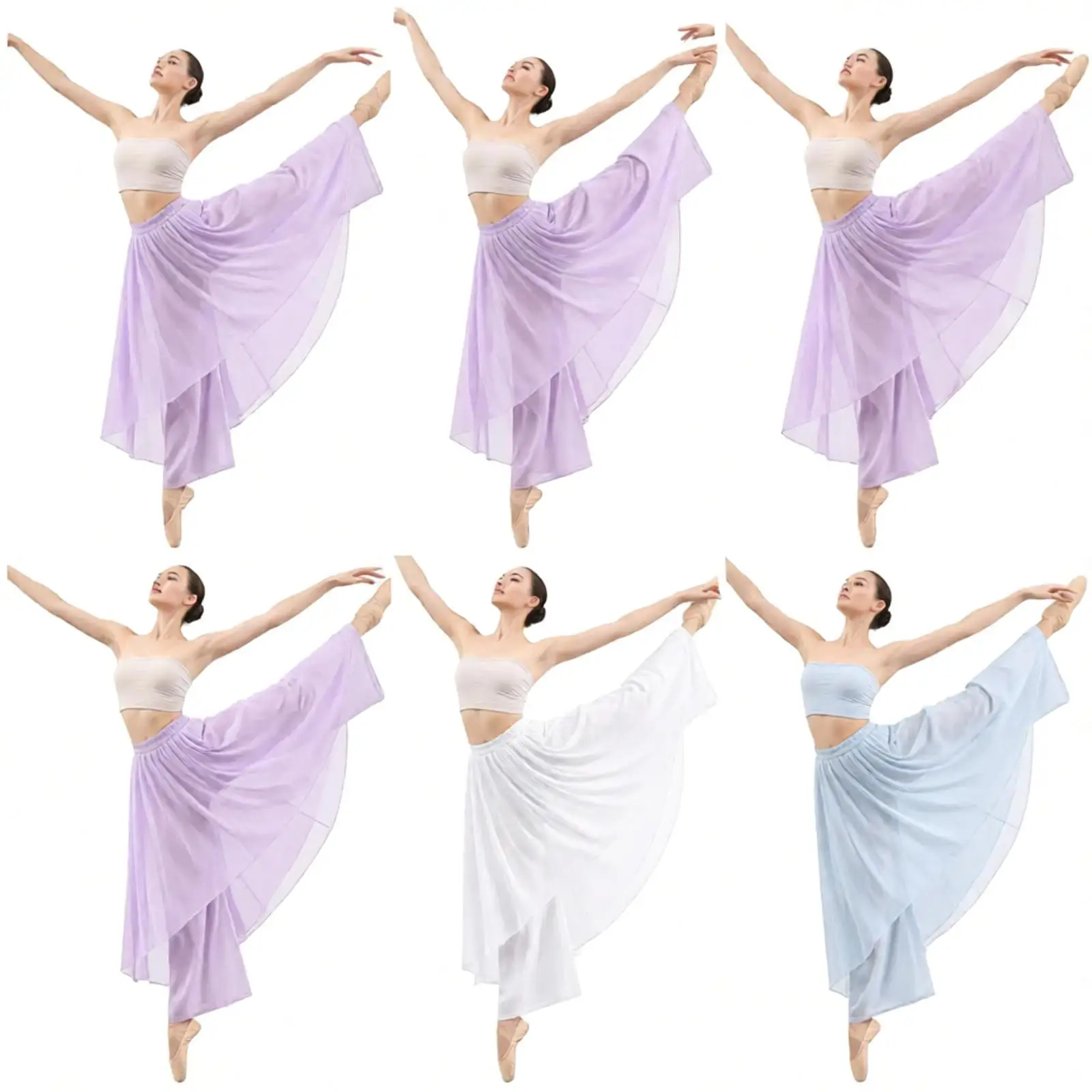 Women Classical Dance Culotte Two-layer Mesh Spliced Flowing Wide-leg Pants Elegant Chinese Dance Modern Dance Straight Trousers