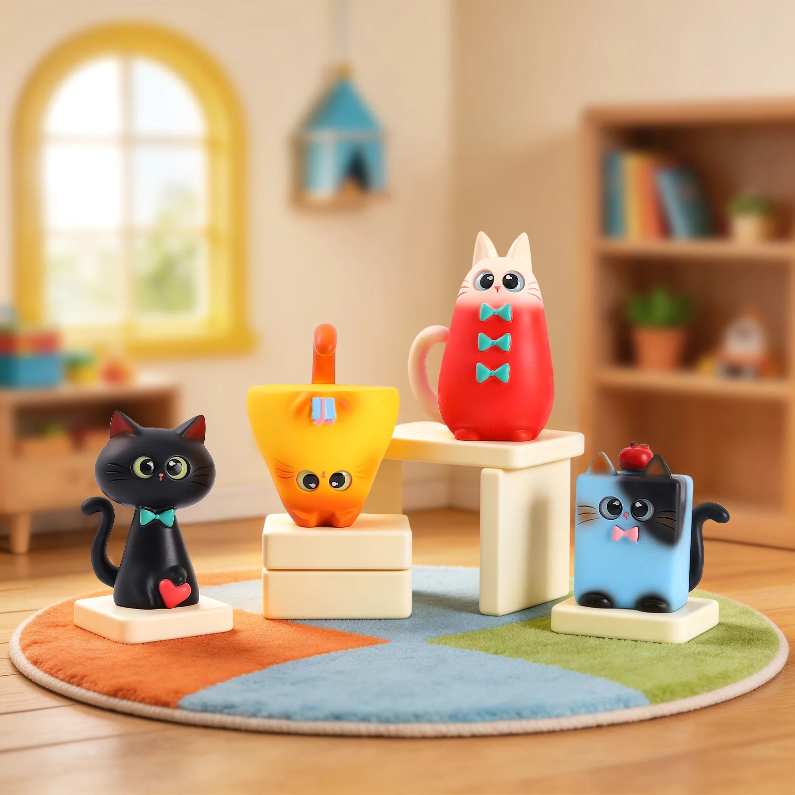 ブラインドボックス猫フィギュア樹脂製クリエイティブ漫画デスク - Art Craft Website のレビューと価格