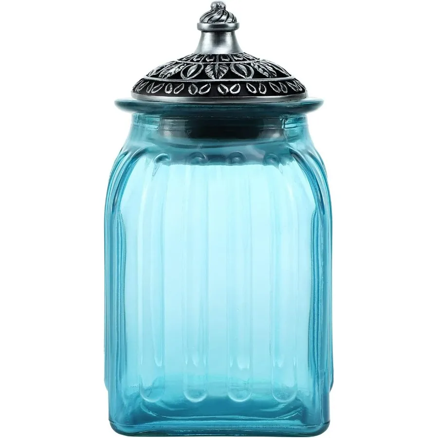 

Vintage Crystal Glass Candy Jar with Lid for Wedding Buffet Kitchen Storage Jewelry Display Assorted Color 30 oz Food and Nut S