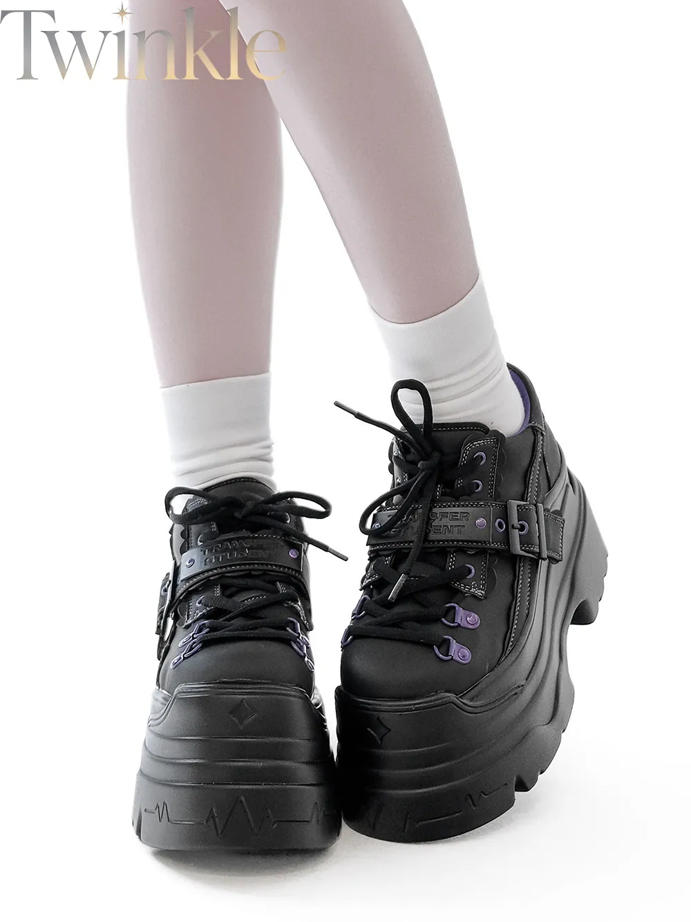 Y2K Subculture Platform Shoes Thick Sole Round Toe Slip On Punk Style Chunky Shoes for Women Casual Shoes