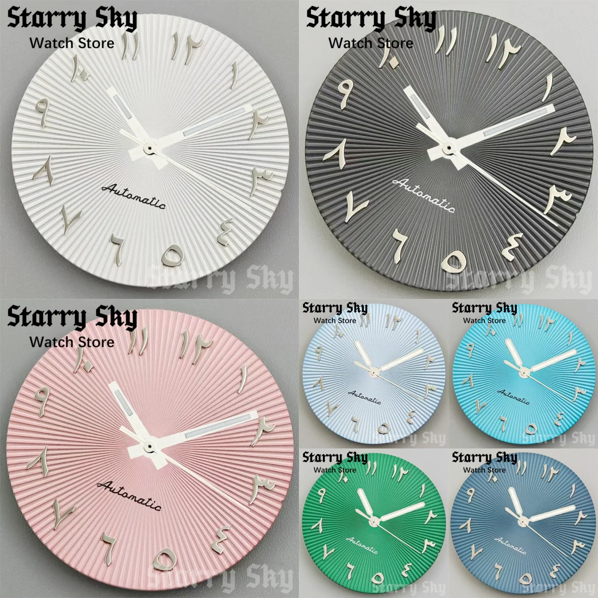 

Звездное небо, 29 мм, арабские цифры, окошко даты, циферблат часов с 3-контактными стрелками, подходит для NH35, аксессуары для часов с автоматическим механизмом