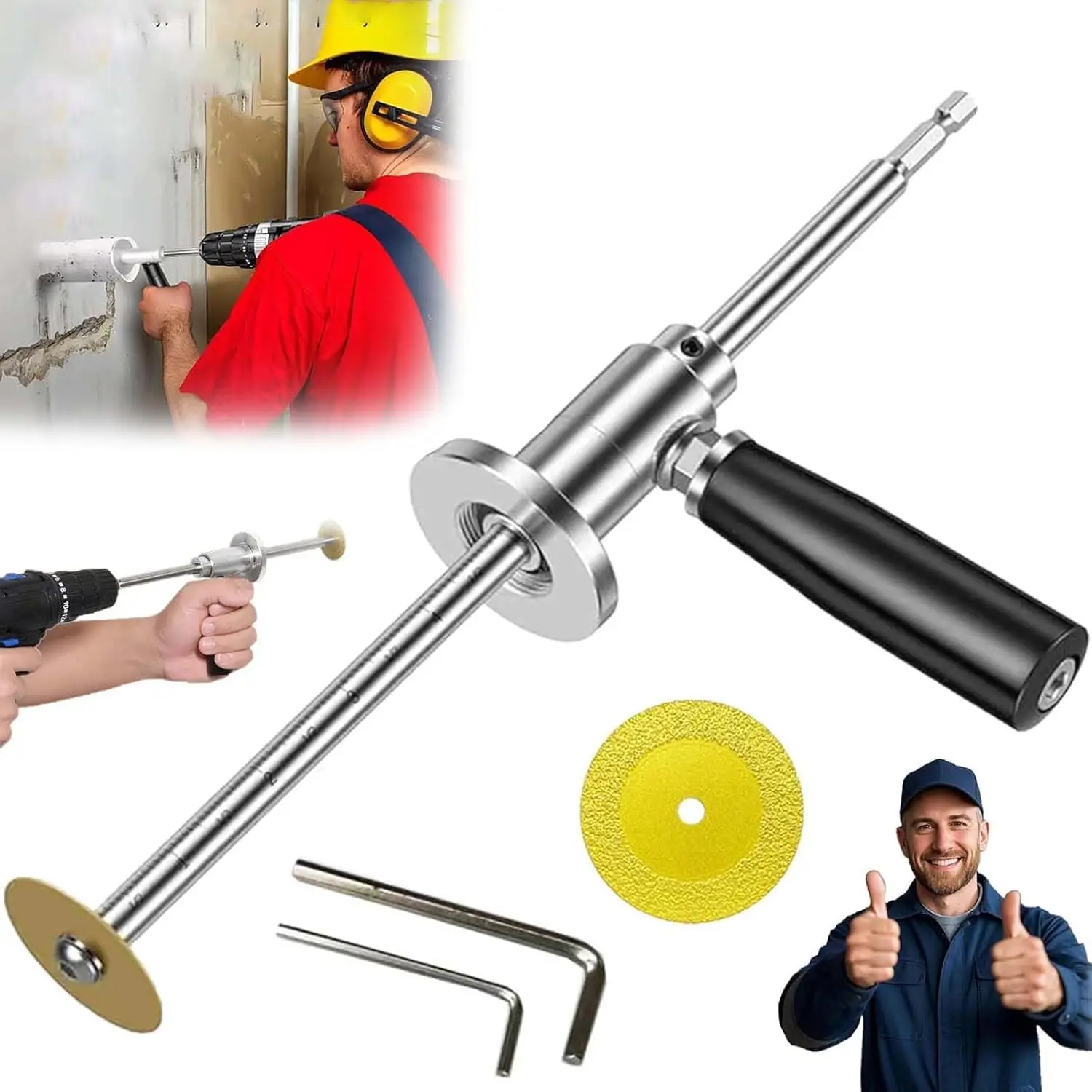 

Inside Pipe Cutter Adjustable Depth Setting PVC Pipe Cutting Wheel Internal PVC Pipe Cutter for 1-1/2 Inch to 8 Inch PVC Pipes