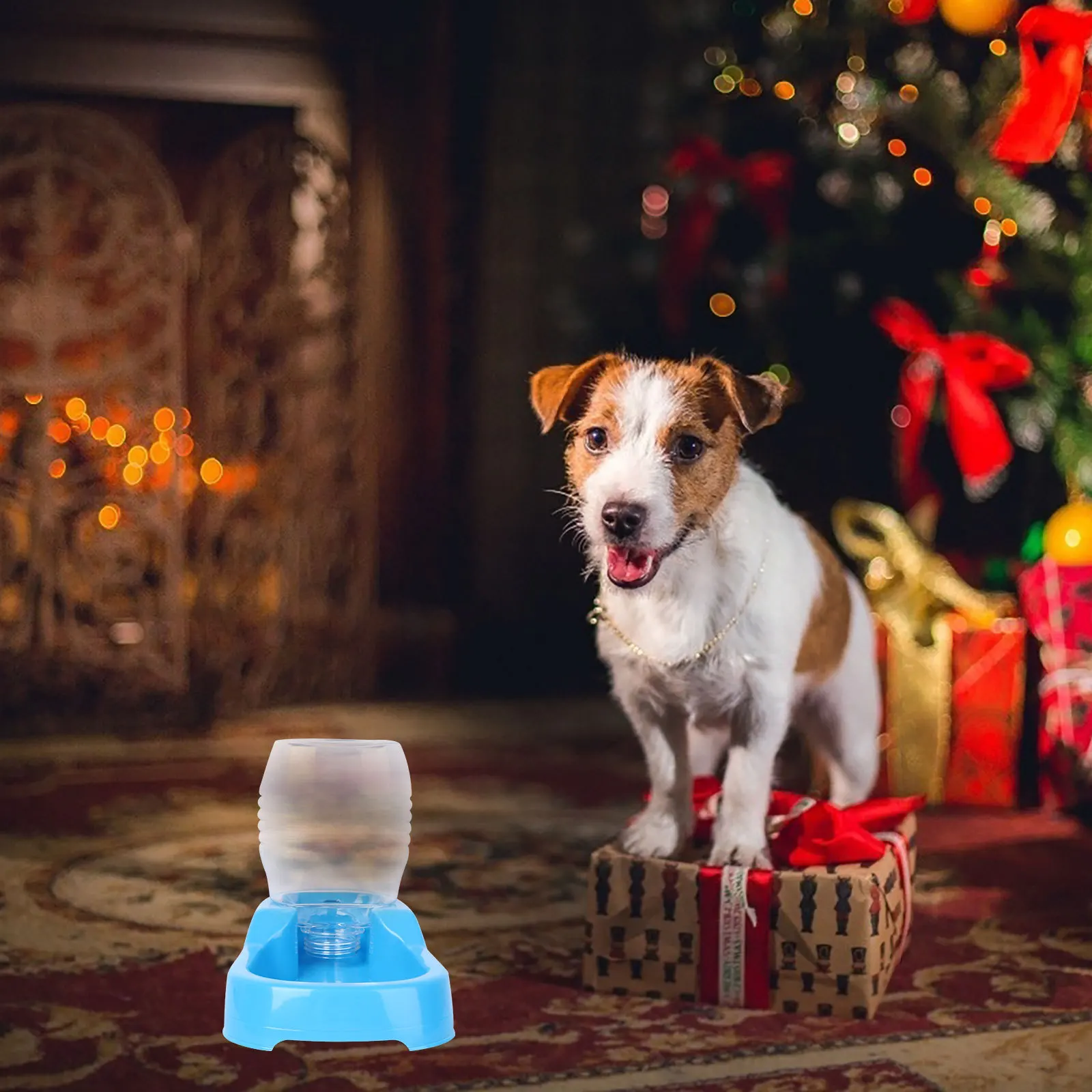 

500Ml Pet Water Feeder Blue Unique Non-Tip Automatic Drinking Bowl For Dog Puppy High-Density Safe Environmentally Friendly