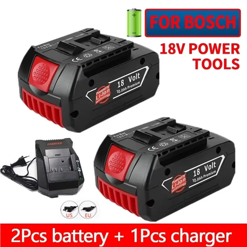 2024 NEW BAT610G+AL1820CV for Bosch battery professional 18V 10.0AH Li-ion battery replacement with LED & charger 14.4V-18V