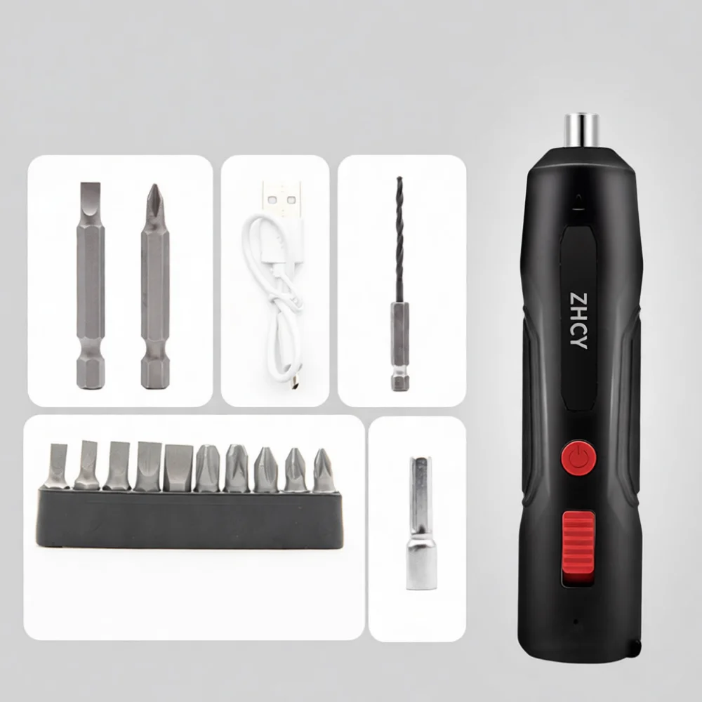 Portable Mini Electric Screwdriver Rechargeable Cordless Power Tool Precision Handheld Drill Device For DIY Craft Furniture Fixi