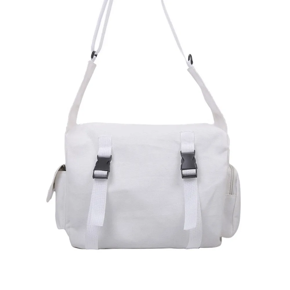 

Large Capacity Cloth Crossboby Bag Casual Leisure Harajuku Shoulder Bag Solid Color Korean Style Canvas Messenger Bag Boys