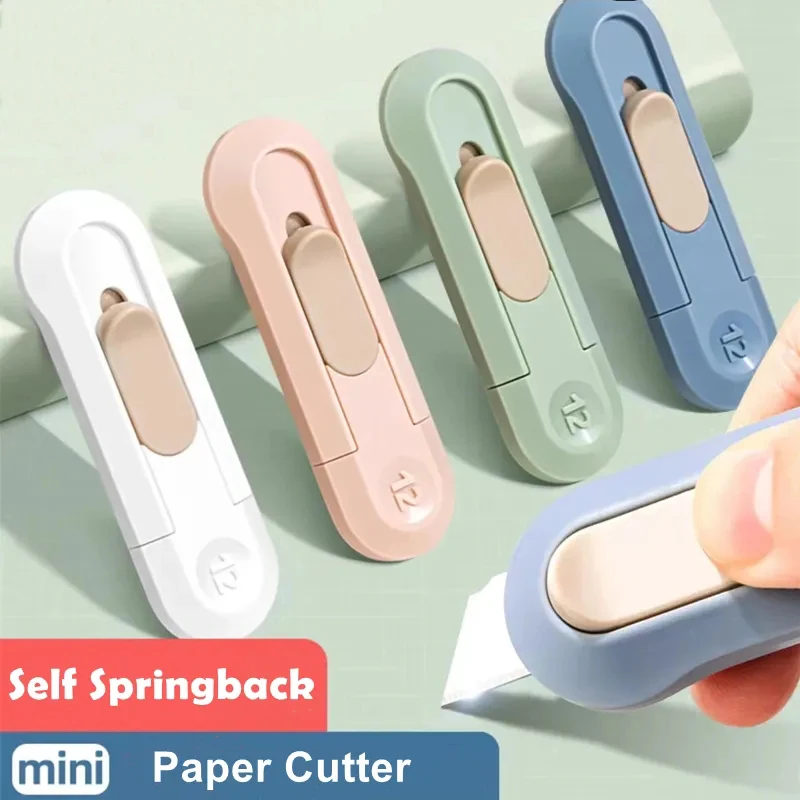 Fashion Mini Utility Knife Cutter for Paper Box Envelop Portable Utility Knife Stationery Cutting Knife Office School Stationery