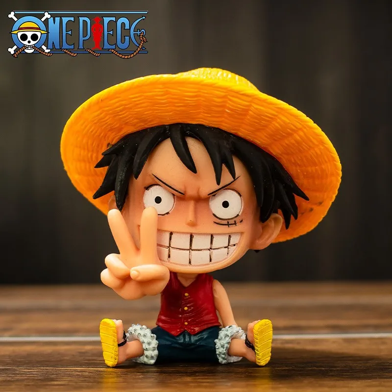 9CM Q Luffy Zoro Nami Anime One Piece Peripheral Sanji Robin Boa Hancock Ace Action Figure Toys Collection PVC Model Doll Gifts