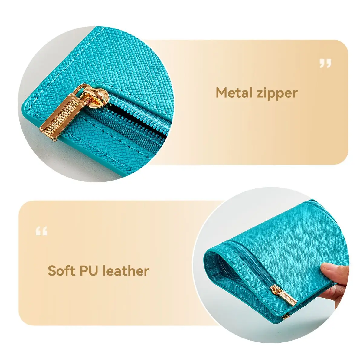 Portfel podróżny na paszport, miękka powierzchnia, sztuczna skóra, zapinany na zamek, etui na dokumenty, portmonetka, etui na prawo jazdy, akcesoria do przechowywania w samochodzie.